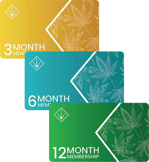 Three Membership Cards Spread Out is 3 Months-6 Months-12 Months