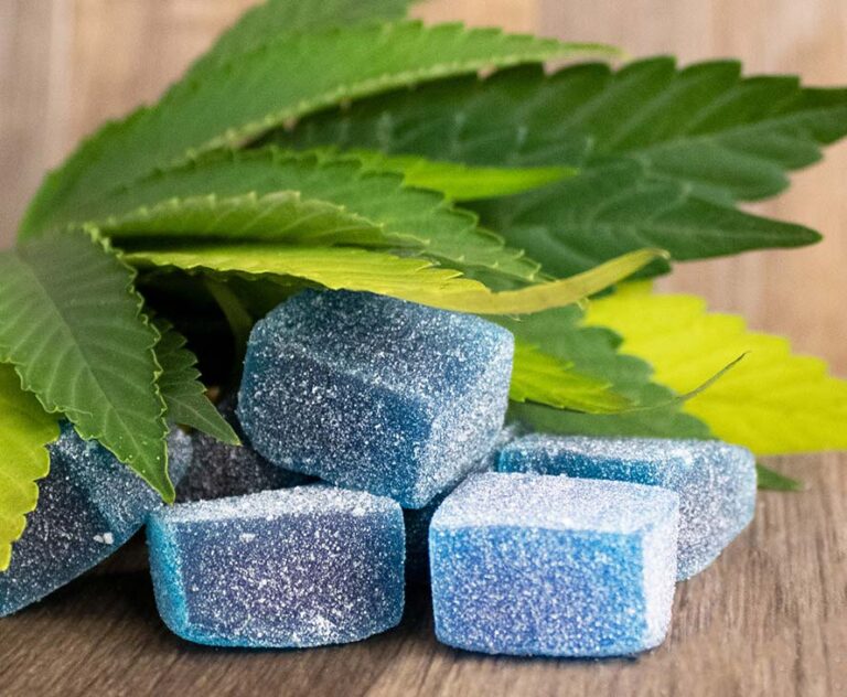 Blue Edible Gummies On Display