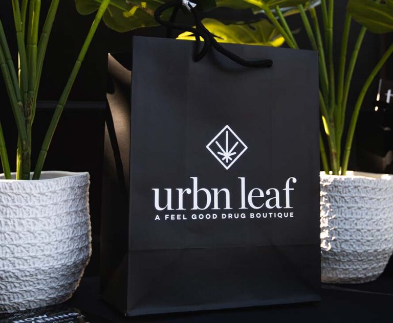 Black Shopping Bag with Urbn Leaf Logo
